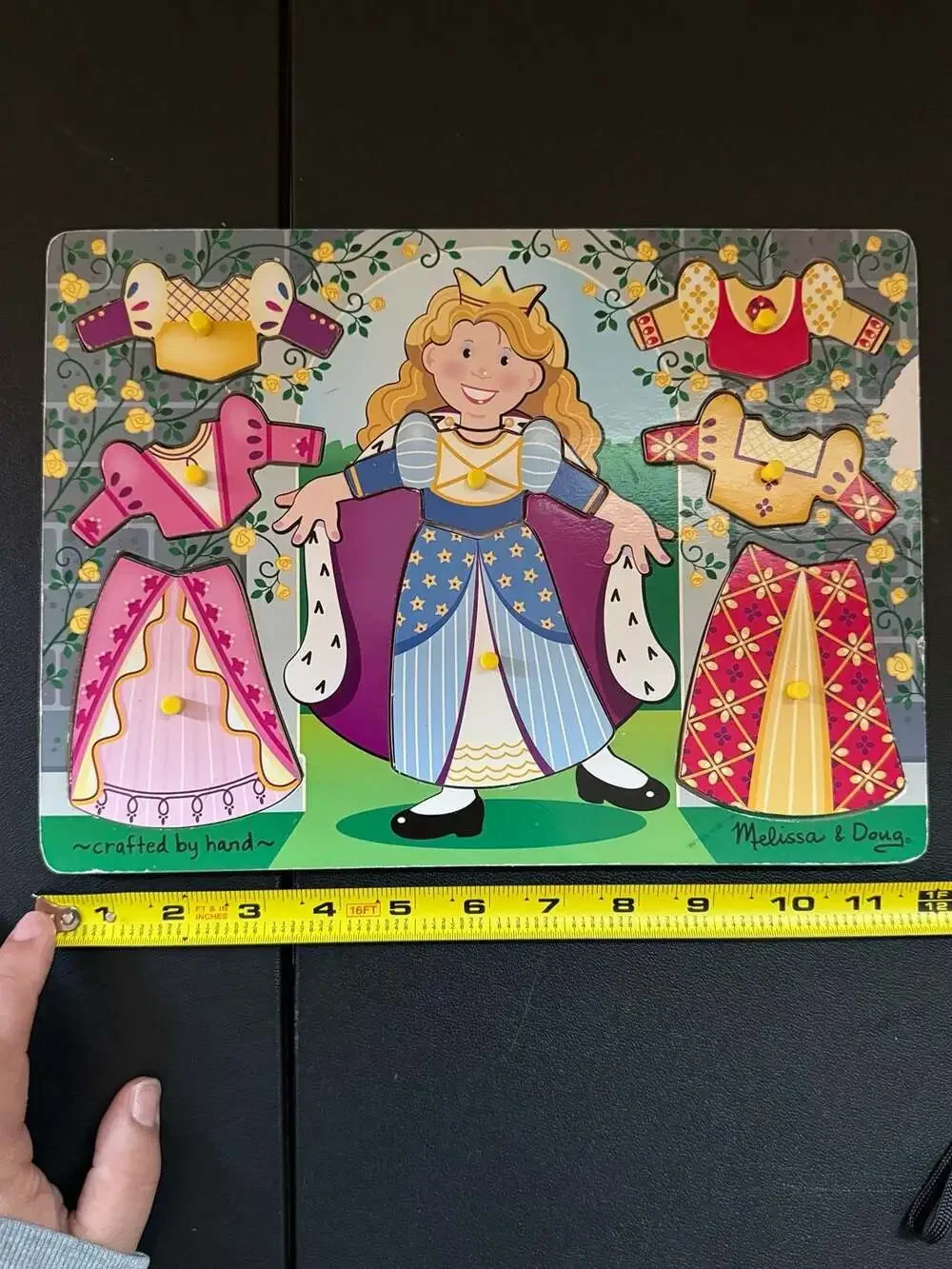 Melissa & Doug Princess Dress-Up Mix 'n Match Wooden Peg Puzzle